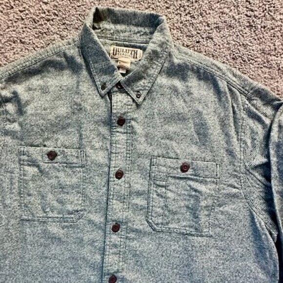 Duluth Trading Free Swingin Flannel Relaxed Fit Shirt Mens -Green - Men's Sz. XL - Picture 2 of 10